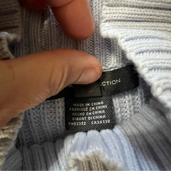 French Connection Mozart Crop Mock Turtleneck Sweater Light Blue size large - Picture 8 of 11